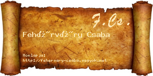Fehérváry Csaba névjegykártya